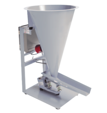 Syntron Volumetric Feeder Machine with conical supply hopper.